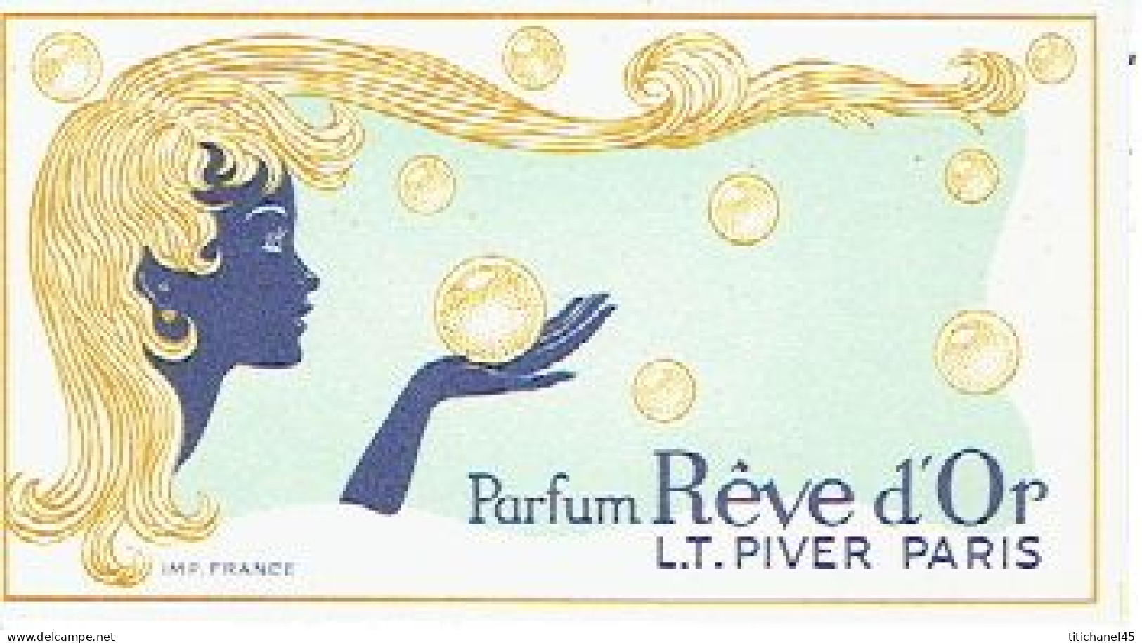 Carte Parfum REVE D'OR De L.T. PIVER - Oud (tot 1960)