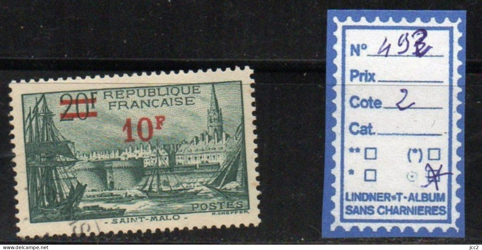 FRANCE OBLITERE - N° 492 - Used Stamps