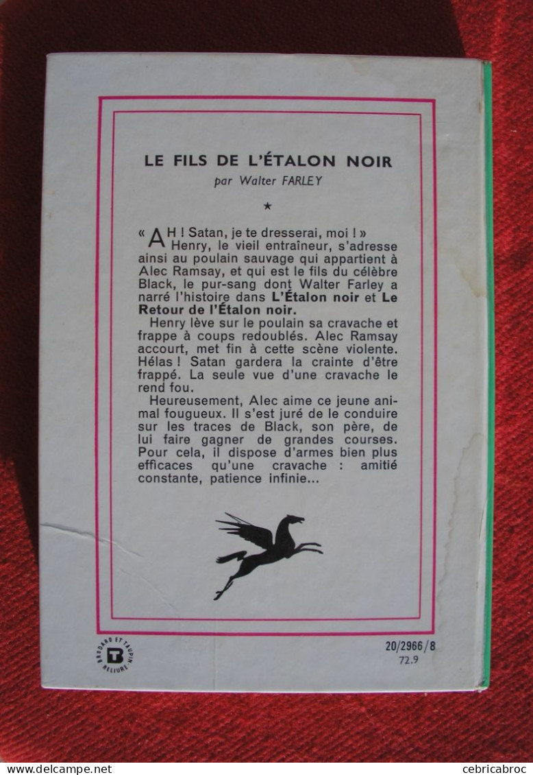 BIBLIOTHEQUE VERTE - LE FILS DE L'ETALON NOIR - WALTER FARLEY - Bibliotheque Verte