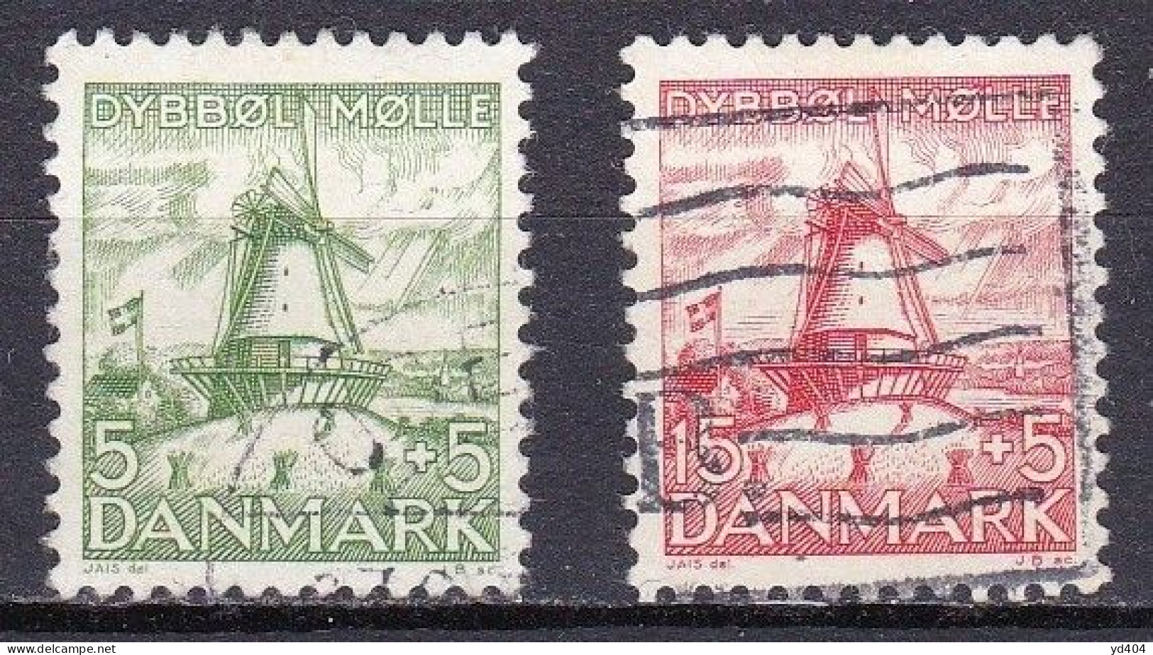 DK042 – DENMARK – 1937 – H.P. HANSSEN MEMORIAL – SC # B6/7 USED 9,75 € - Gebraucht