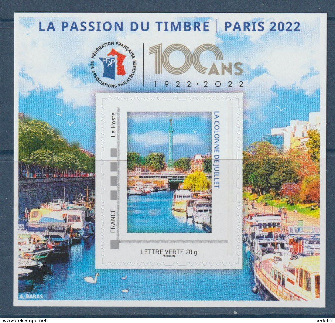 BLOC FEUILLE F.F.A.P ANNEE 2022  N° 20 NEUF** LUXE SANS CHARNIERE / Hingeless / MNH - FFAP