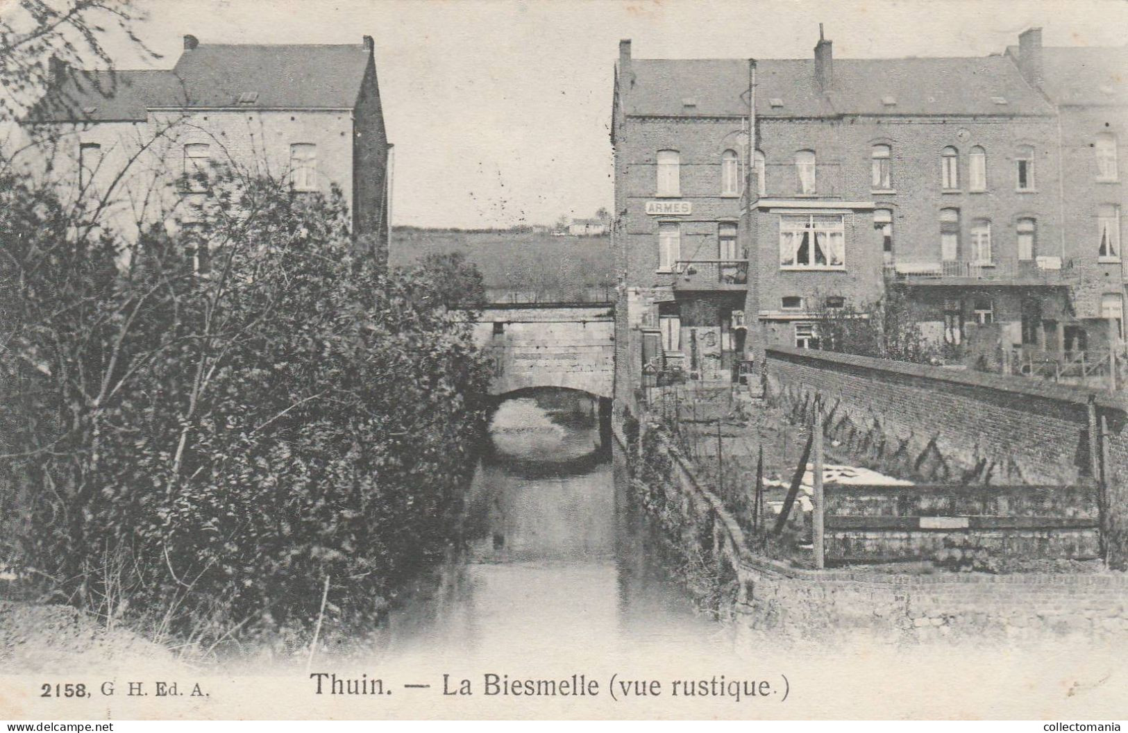 4 OUDE POSTKAARTEN Thuin Panorama 1911 Petit Paradis  La Biesmelle 1911 Monument Fauconnier 1911 Uitg. Hermans - Thuin