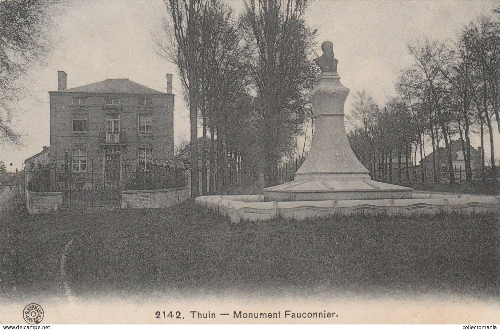 4 OUDE POSTKAARTEN Thuin Panorama 1911 Petit Paradis  La Biesmelle 1911 Monument Fauconnier 1911 Uitg. Hermans - Thuin
