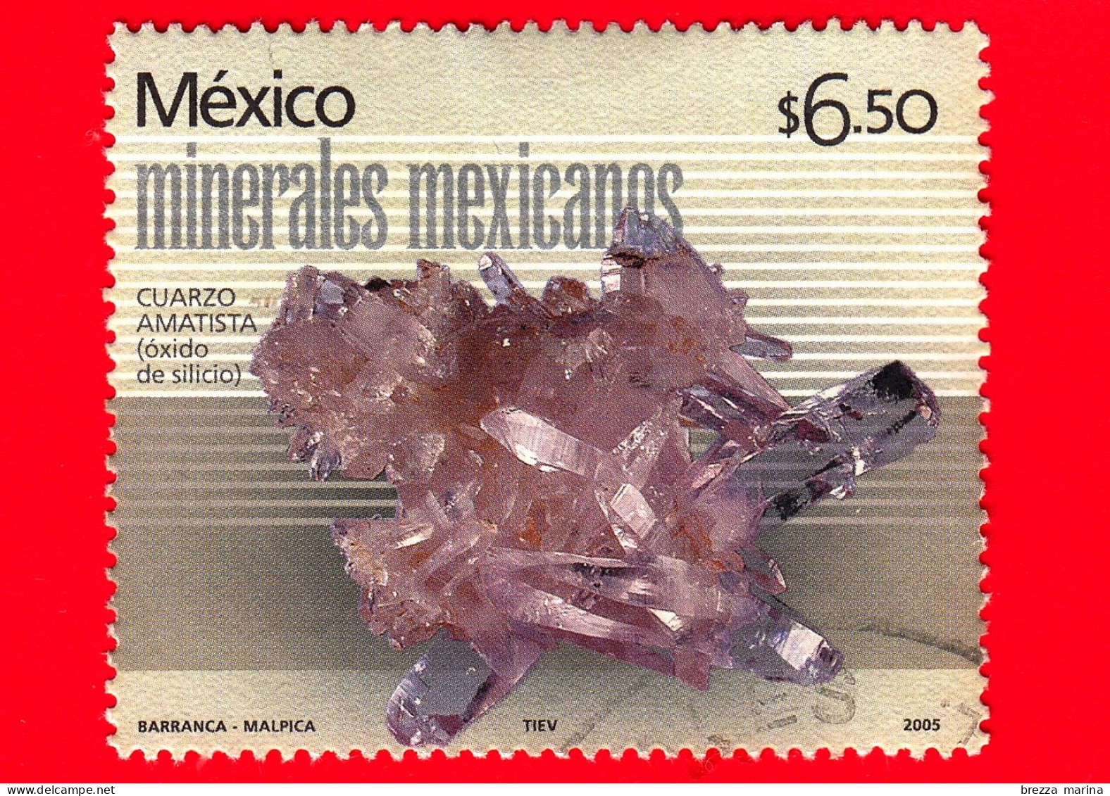 MESSICO - Usato - 2005 - Minerali - Quarzo Amatista - 6.50 - México