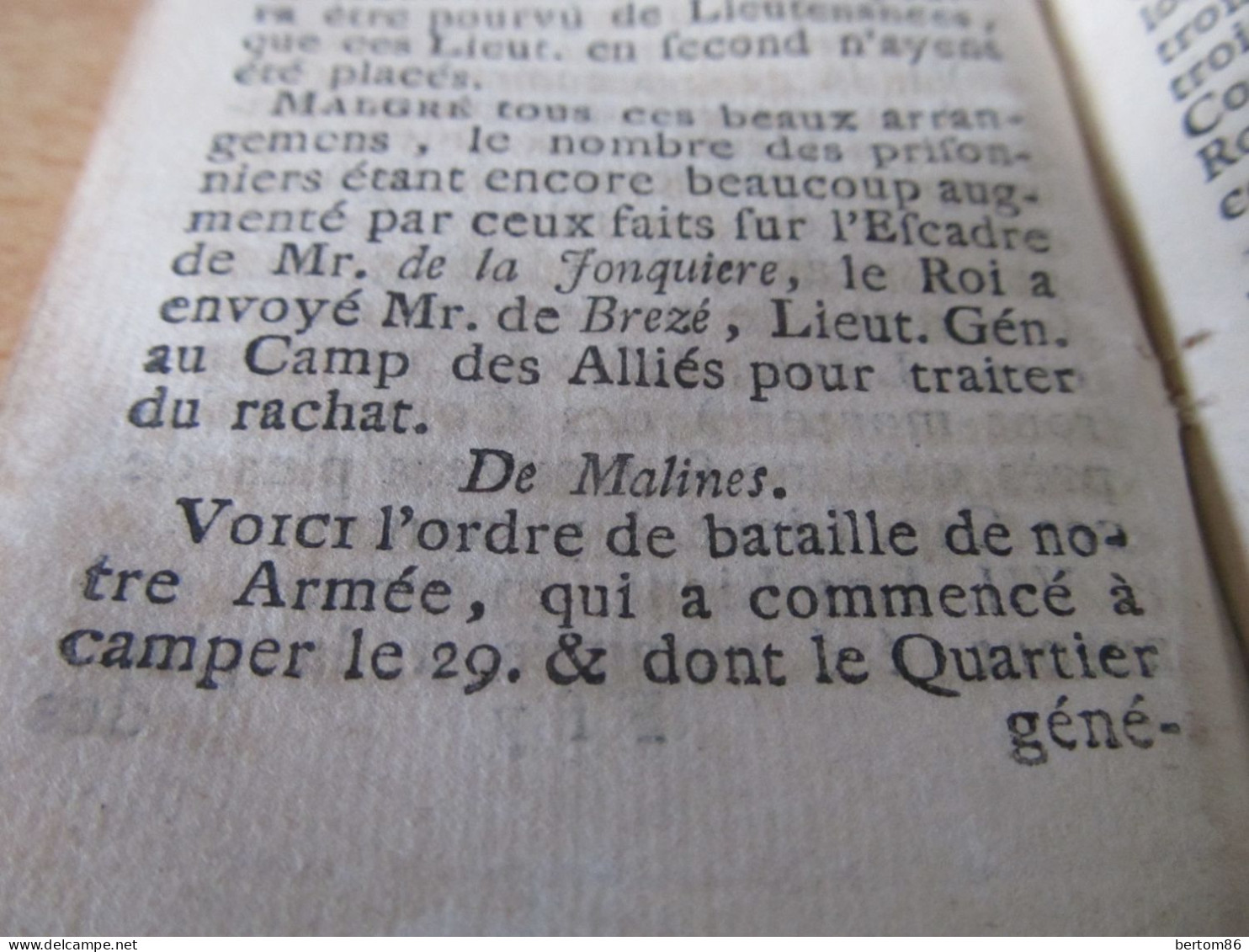 BELGIQUE - PAYS-BAS - BRUXELLES - MALINES - BERG-OP-ZOOM - BREDA - LOUIS XV - CAMPAGNE DE 1747 .  -JUIN 1747. - Zeitungen - Vor 1800