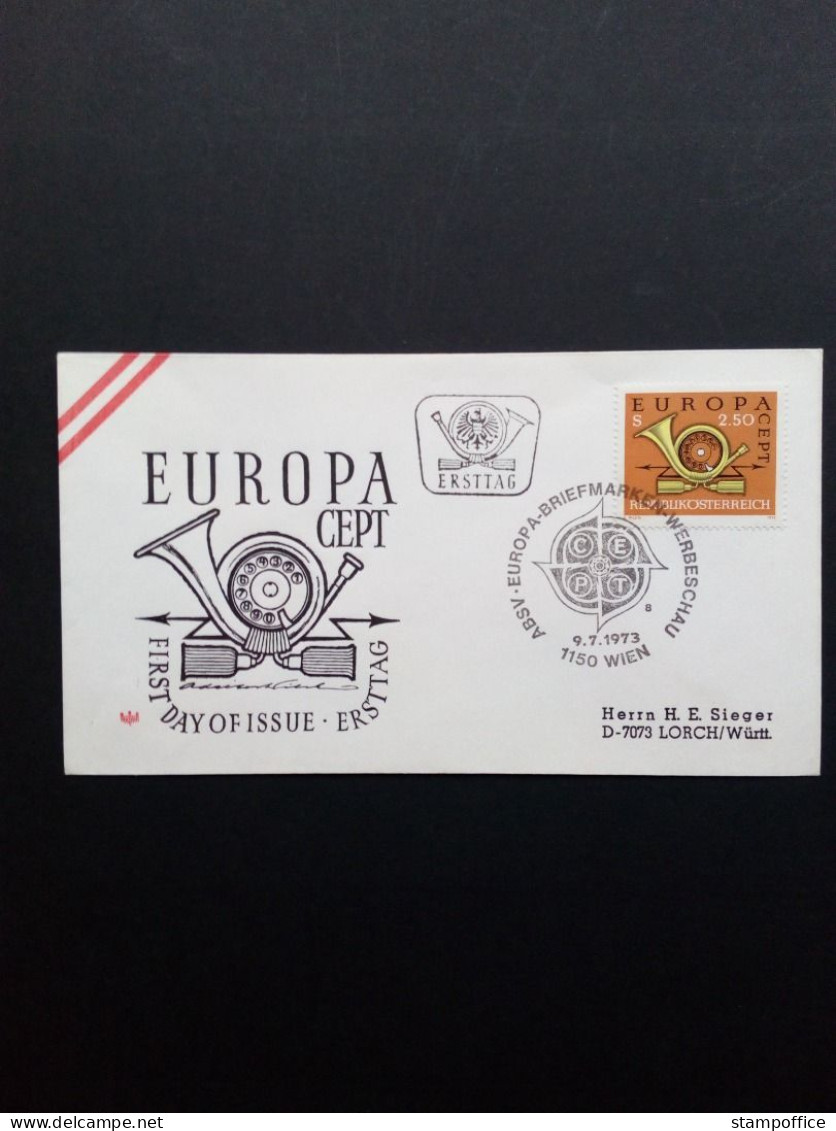 ÖSTERREICH MI-NR. 1416 FDC EUROPA CEPT 1973 POSTHORN - 1973