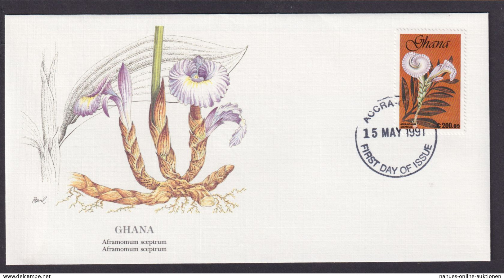 Ghana Westafrika Flora Pflanzen Aframomum Schöner Künstler Brief - Ghana (1957-...)