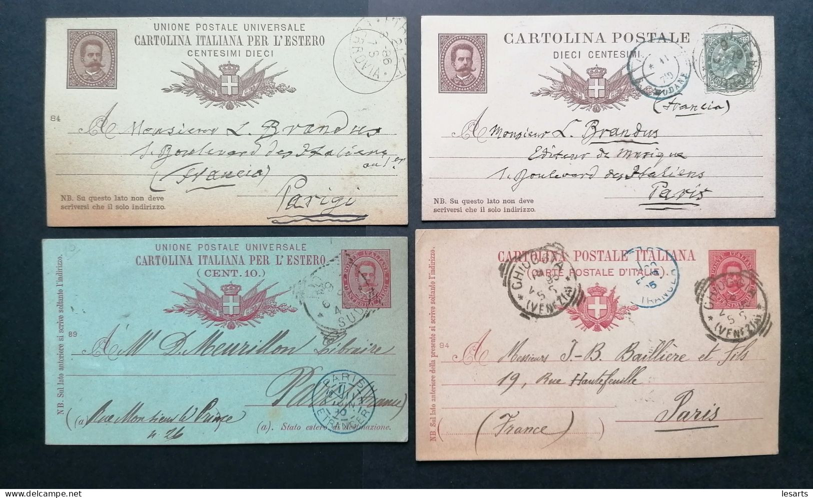 Italie. Entier Postal. 4 Cartes. - Stamped Stationery