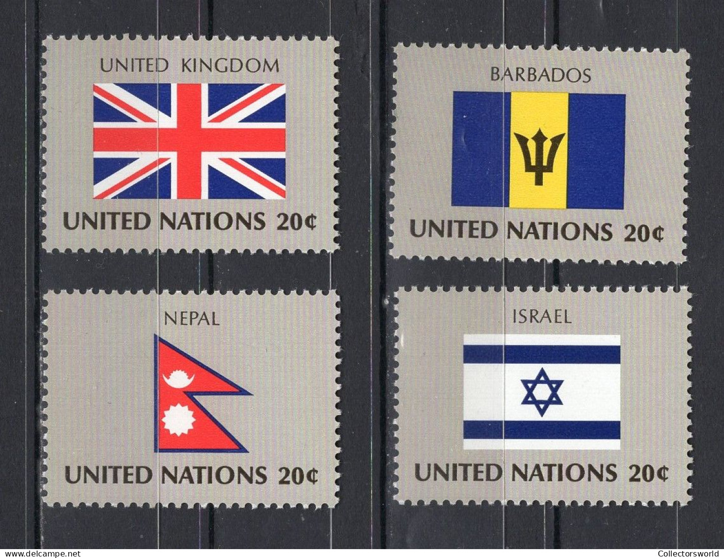 United Nations UN New York Serie 4v 1983 Flag Serie United Kingdom Nepal Barbados Israel MNH - Neufs