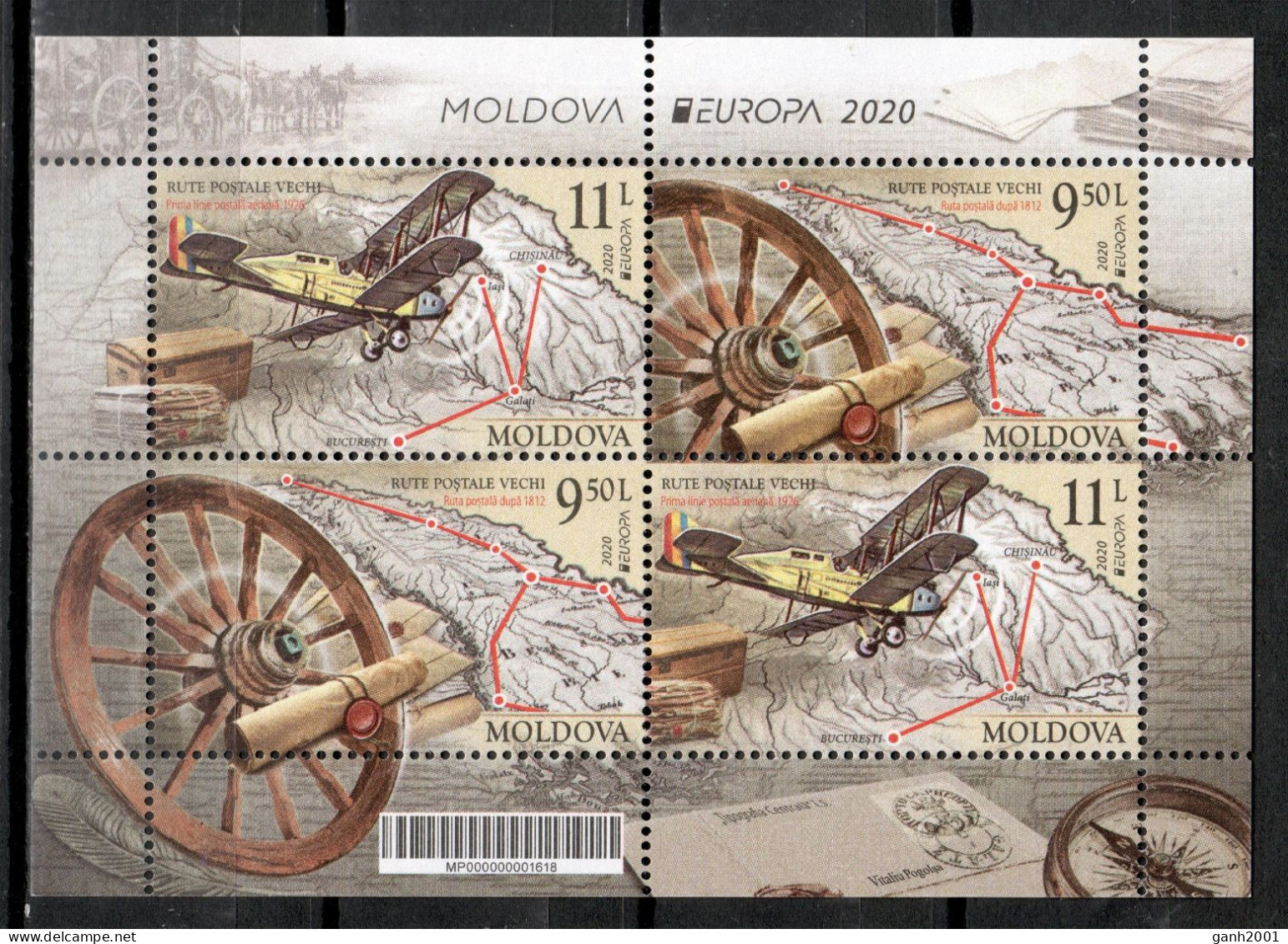 Moldova 2020 Moldavia / Europa CEPT Ancient Postal Routes MNH Antiguas Rotas Postales / Cu20421  18-52 - 2020