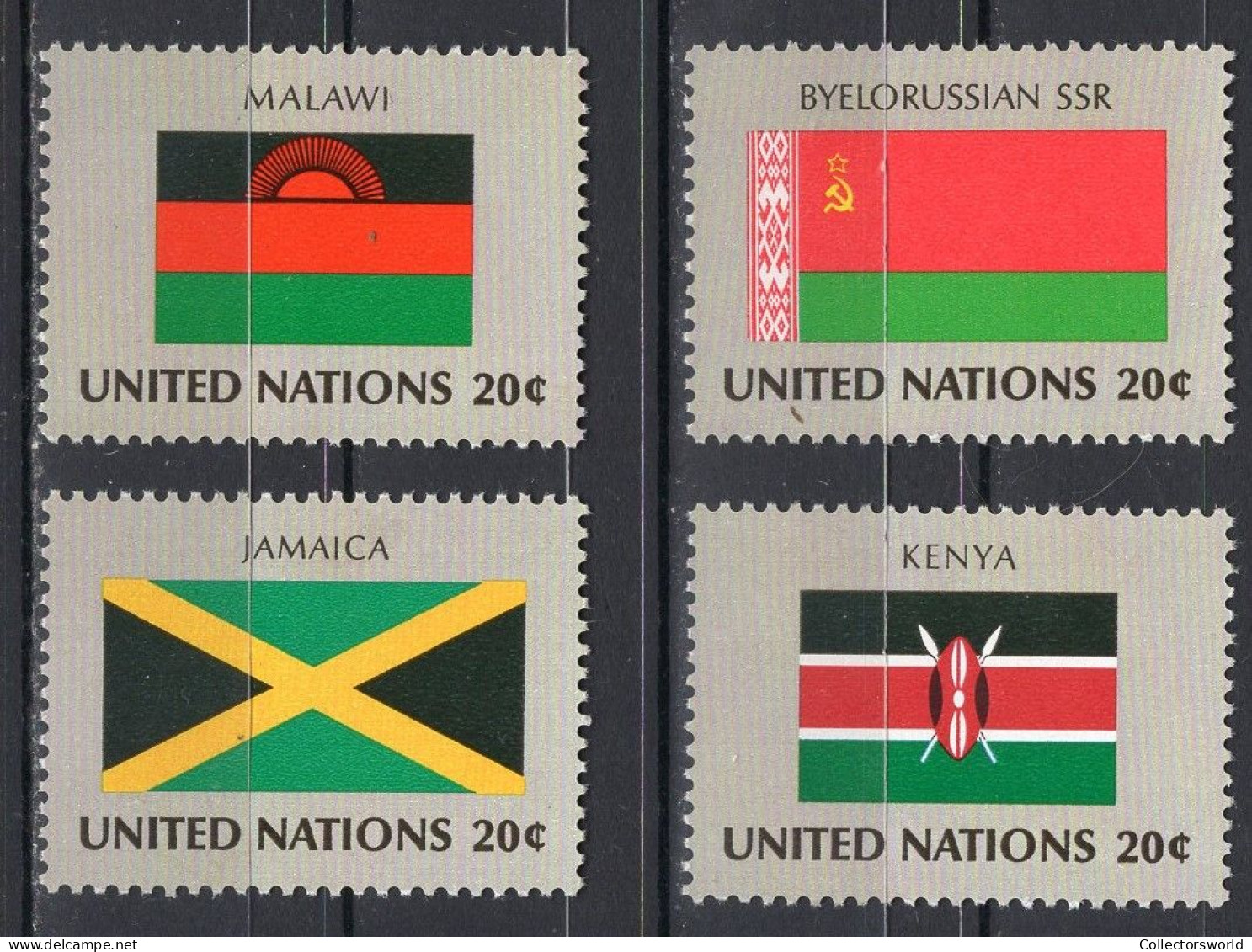 United Nations UN New York Serie 4v 1983 Flag Serie Malawi Jamaica Kenya Belarus MNH - Nuovi