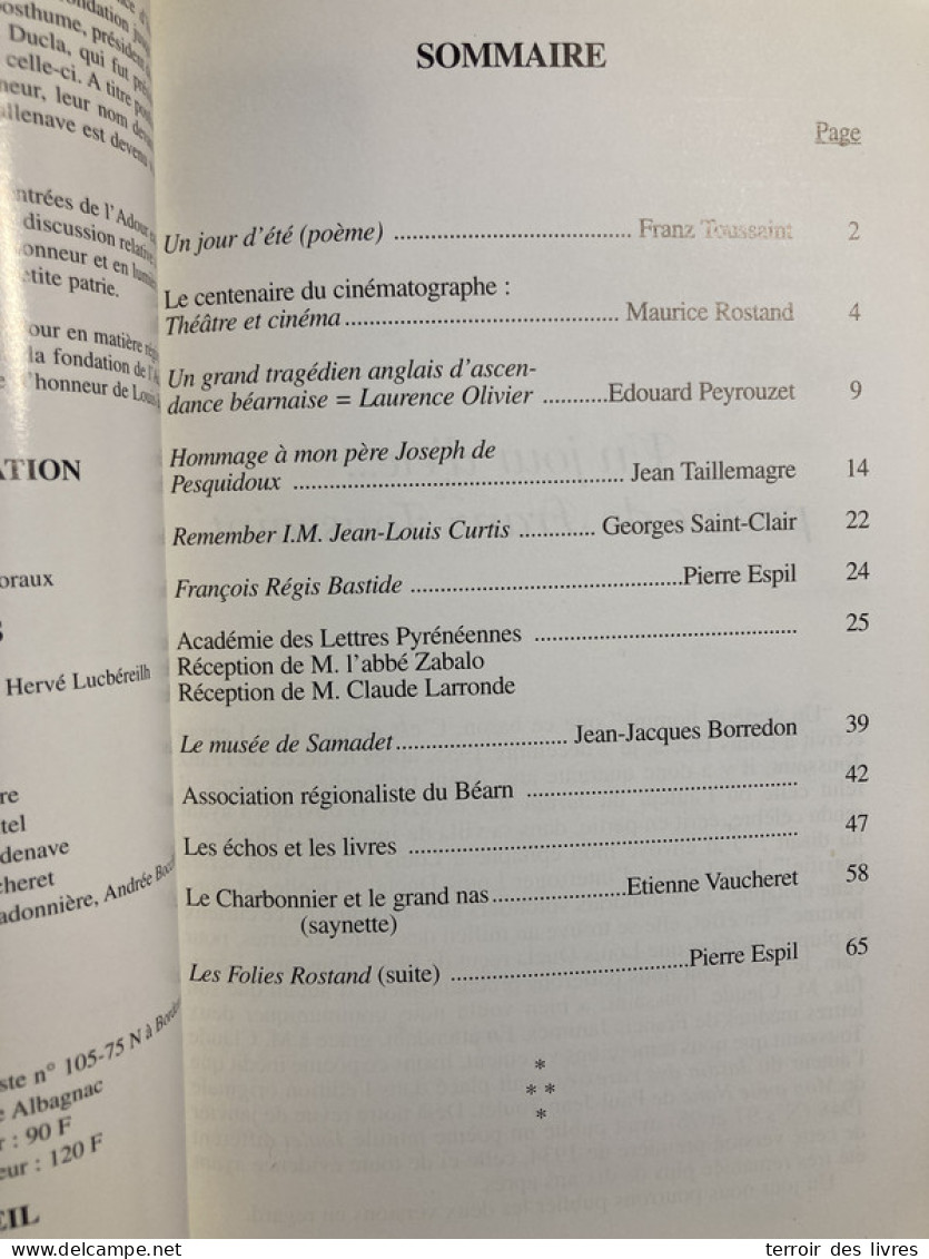 Revue Régionaliste Pyrénées 1996 289 Maurice Rostand - Midi-Pyrénées