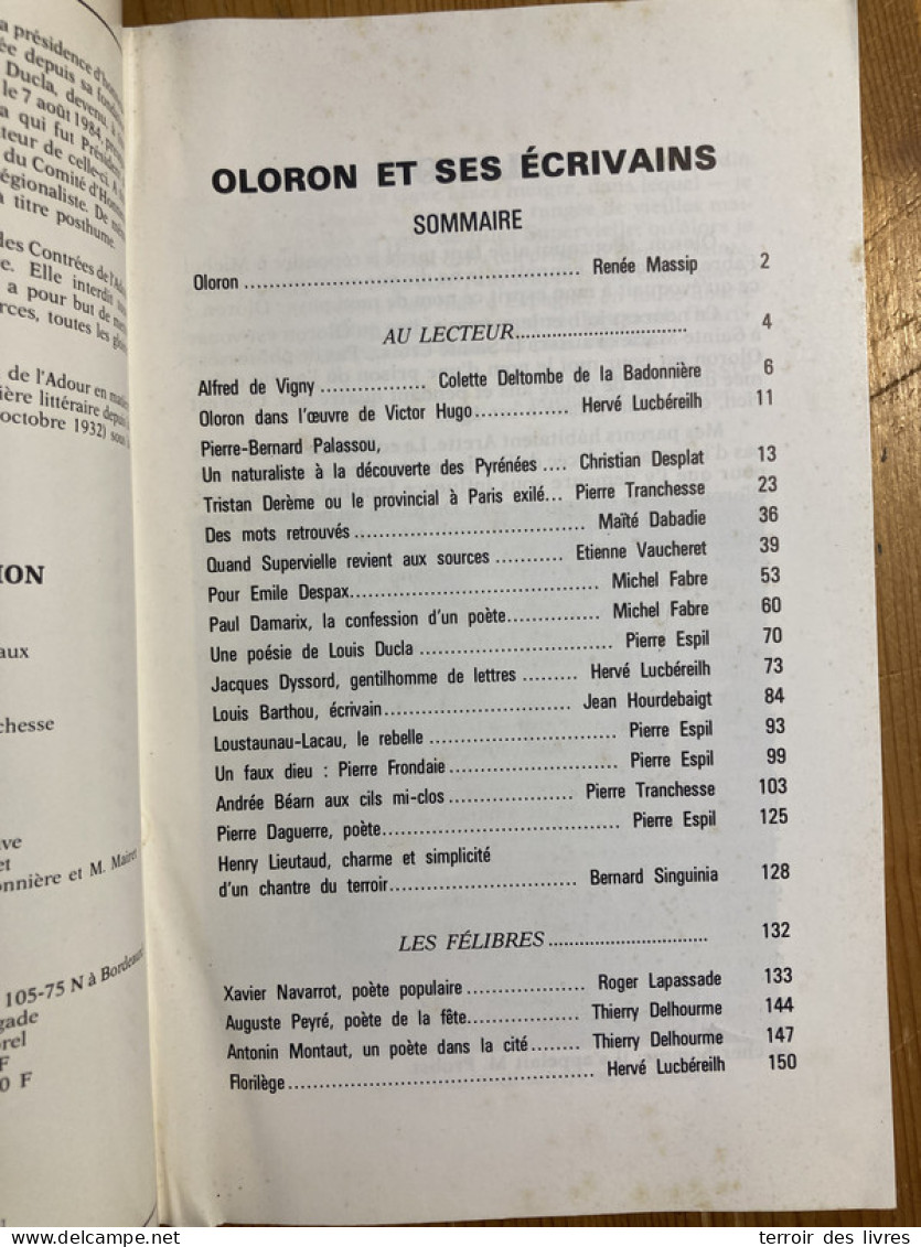 Revue Régionaliste Pyrénées 1986 249 OLORON SAINTES MARIE Et Ses écrivains - Midi-Pyrénées