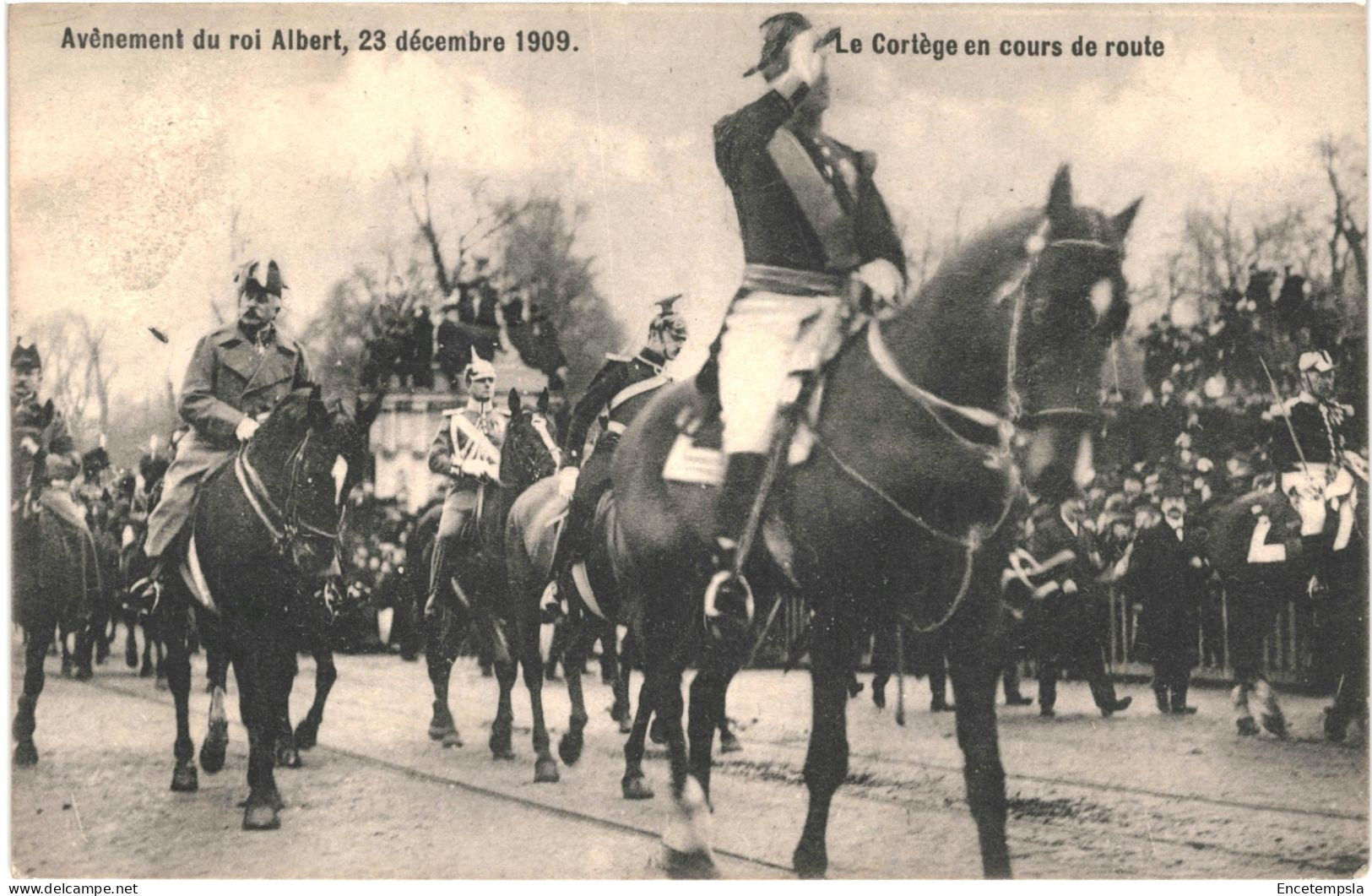 CPA Carte Postale Belgique Bruxelles Avènement Du Roi Albert Le Cortège Est En Route 1909  VM78666 - Feiern, Ereignisse