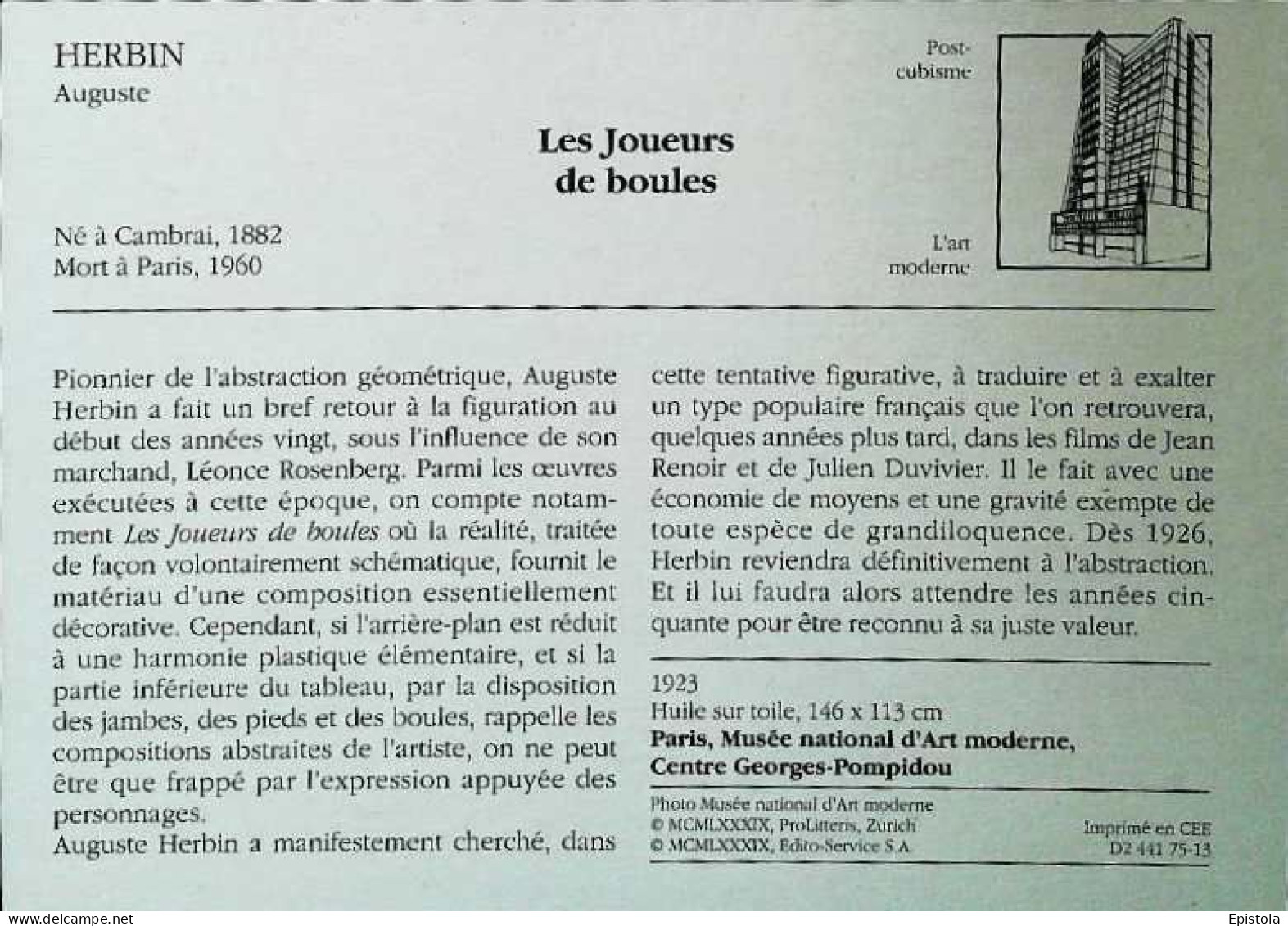 ►  Herbin  Les Joueurs De Boules Pétanque Casquette Canotier - Bowls