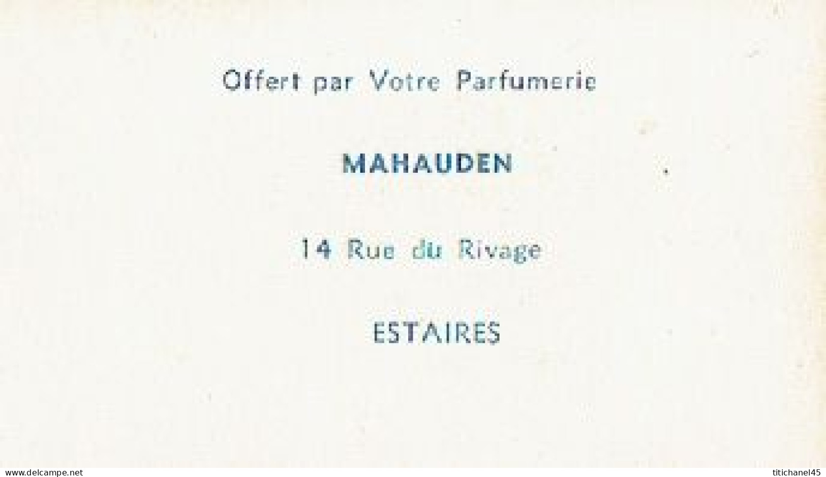 Carte Parfum CUIR DE RUSSIE De L.T. PIVER - Carte Offerte Par MAHAUDEN De ESTAIRES - Anciennes (jusque 1960)