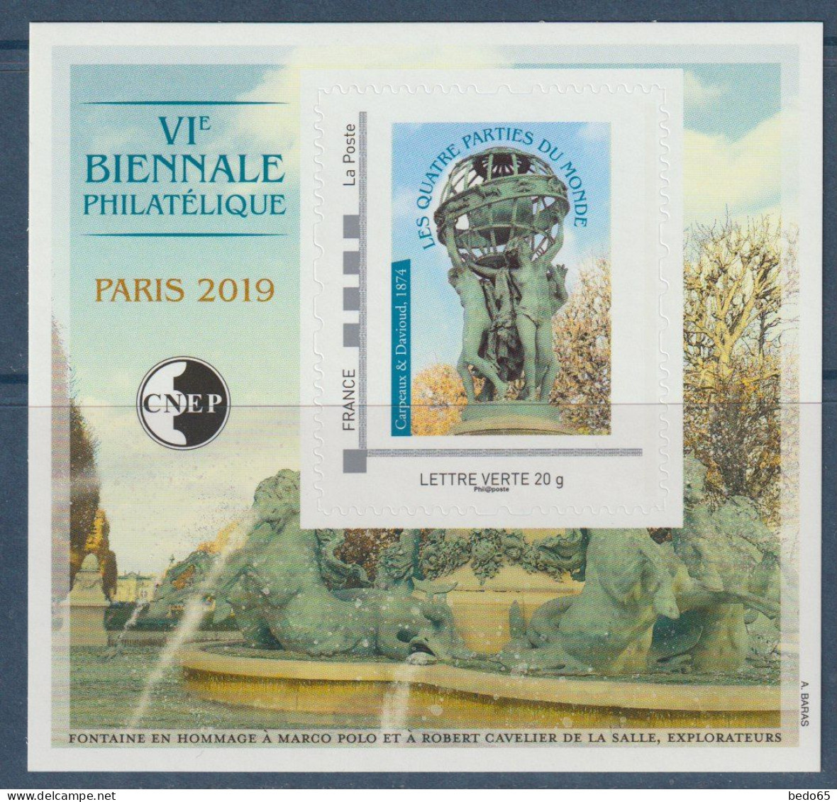 BLOC FEUILLE CNEP ANNEE 2019 N° 80  NEUF** LUXE SANS CHARNIERE / Hingeless / MNH - CNEP