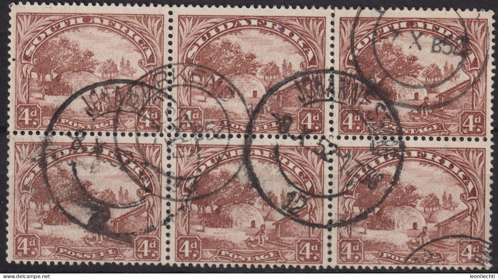 1952 Südafrikanische Union ° Mi:ZA 195-196, Sn:ZA 58, Yt:ZA 191 And 192, Sg:ZA 118, SAC:ZA 117, Native Kraal - Used Stamps