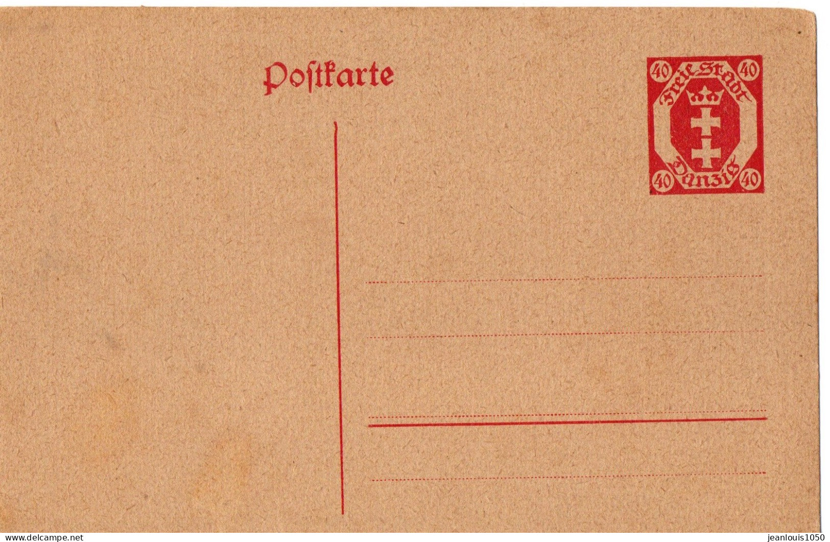 ALLEMAGNE DANZIG ENTIER CARTE 40 PF NEUF ** - Lettres & Documents