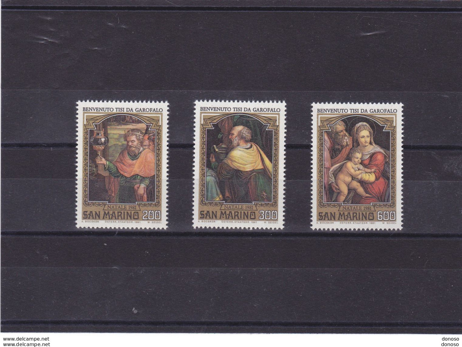 SAINT MARIN 1981 NOËL PEINTURES DE GAROFALO Yvert 1040-1042, Michel 1244-1246 NEUF** MNH - Unused Stamps
