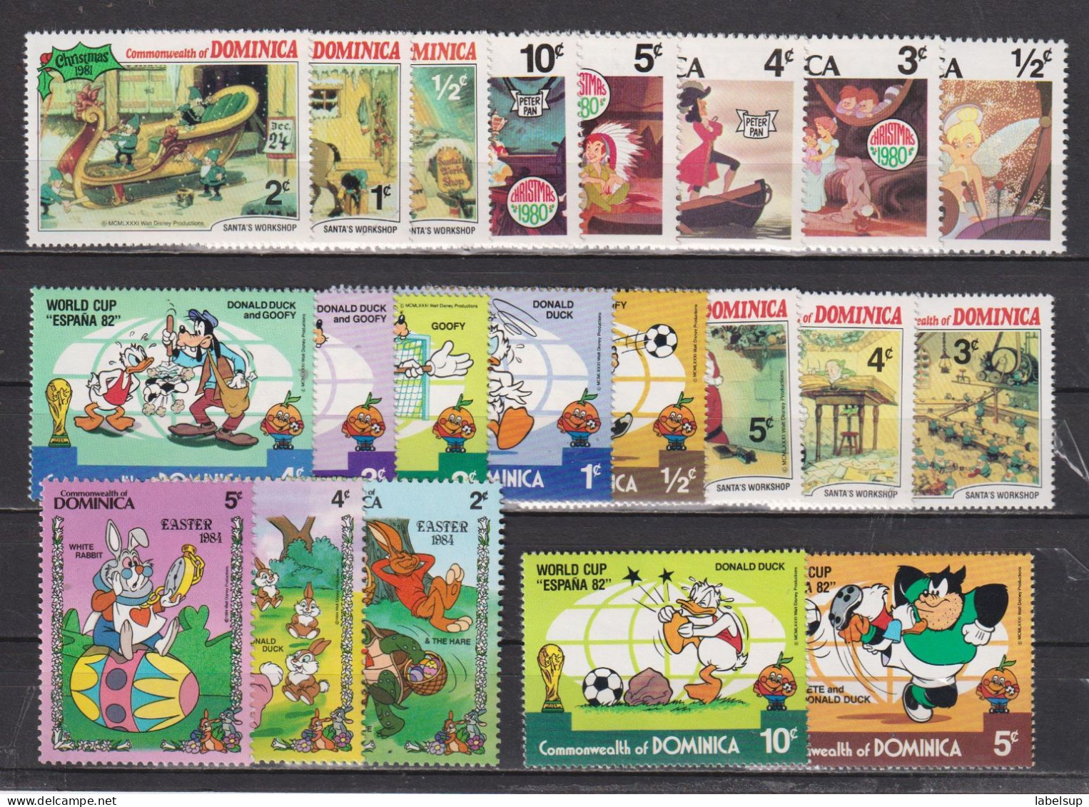 Timbres Neufs** De Dominique De 1980 à 1984 Disney MNH - Dominica (1978-...)