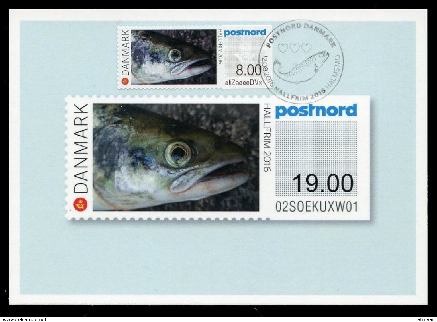 DENMARK (2016) Carte Maximum Card ATM HALLFRIM 2016 - Halmstad - Salmon, Salmo, Saumon - Maximum Cards & Covers