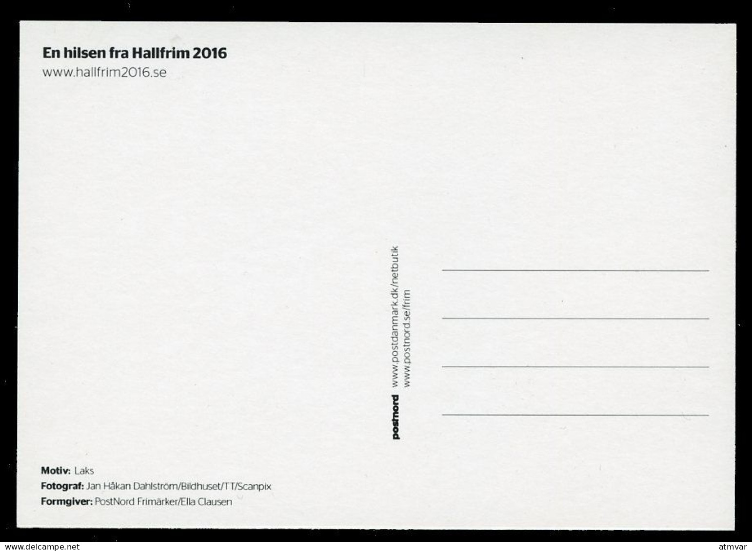 DENMARK (2016) Carte Maximum Card ATM HALLFRIM 2016 - Halmstad - Salmon, Salmo, Saumon - Cartoline Maximum