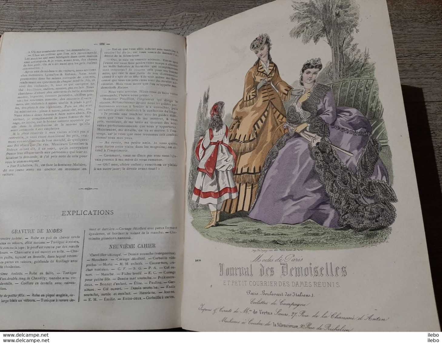 Journal Des Demoiselles 1872 Gravures De Mode Communiante Rébus Recettes Romans Galerie Littéraire - Fashion