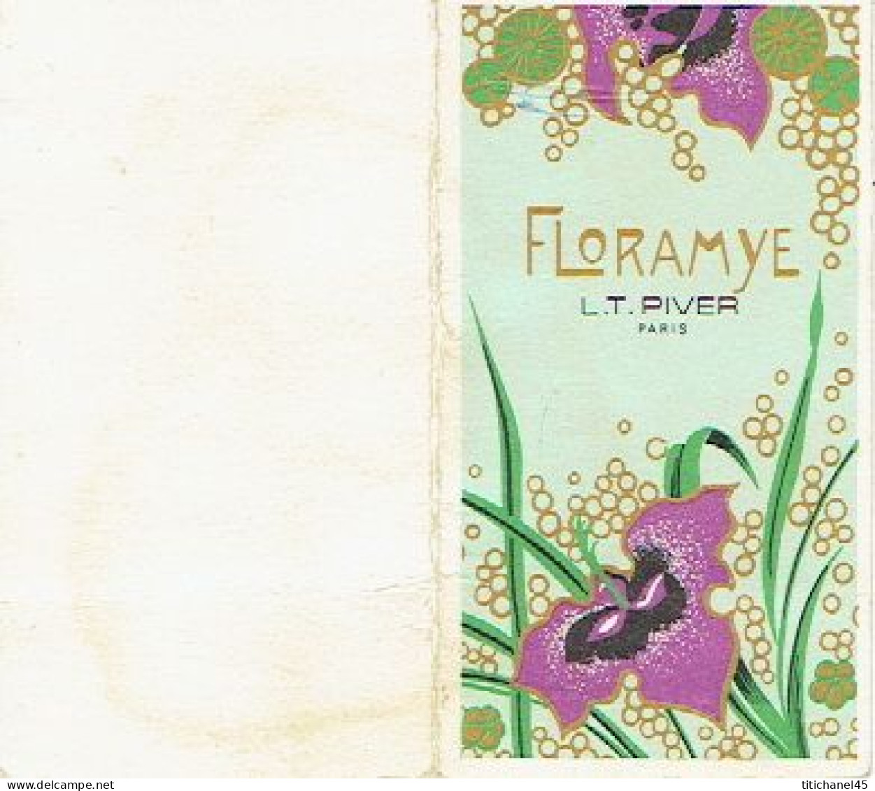 Carte Double Parfum FLORAMYE De L.T. PIVER - Calendrier De 1978 - Vintage (until 1960)