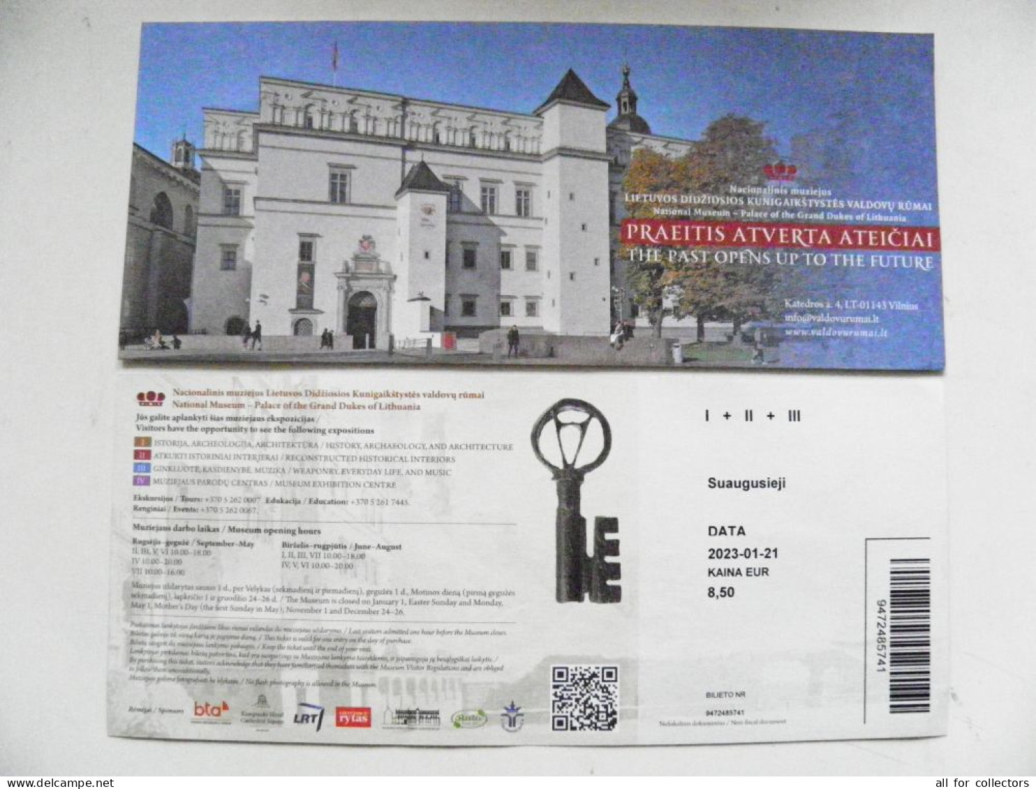 Entry Ticket Lithuania To National Museum -Palace Of The Grand Dukes.  - Tickets D'entrée