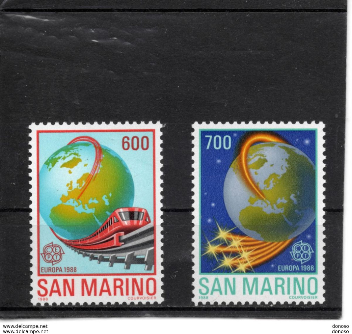 SAINT MARIN 1988 Europa, Monorail, Fibres Optiques Yvert 1179-1180, Michel 1380-1381 NEUF** MNH Cote Yv 17,50 Euros - Unused Stamps