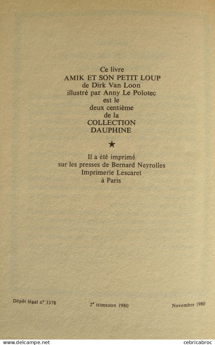 BIBLIOTHEQUE ROUGE ET OR - AMIK ET SON PETIT LOUP - DIRK VAN LOON - Bibliothèque Rouge Et Or