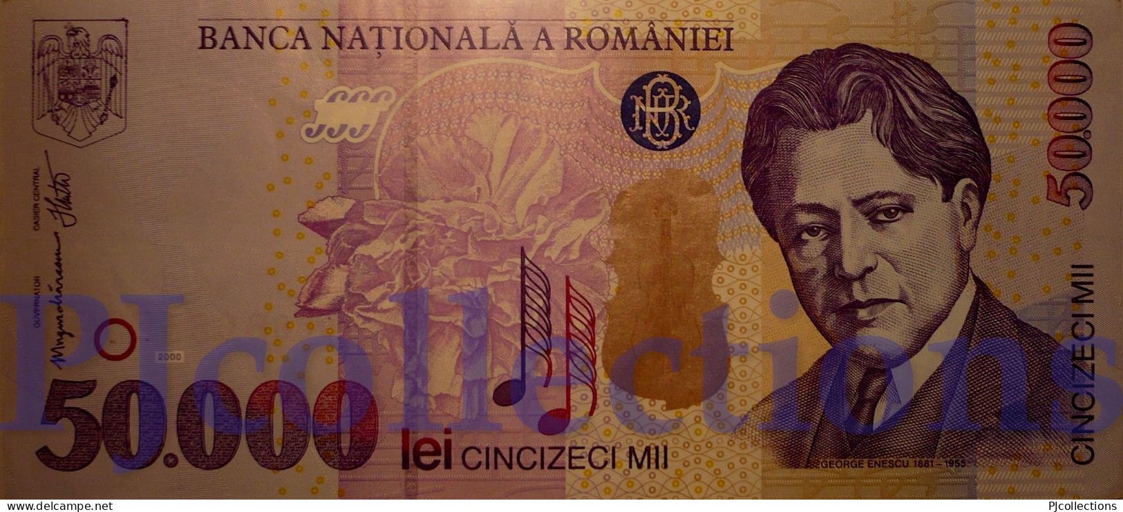 ROMANIA 50000 LEI 2000 PICK 109A AU+ - Roemenië