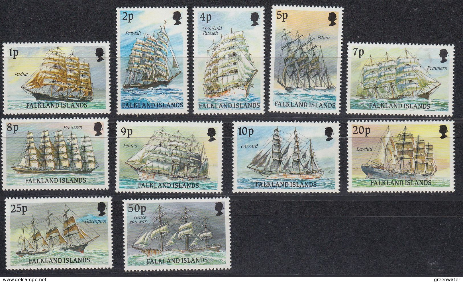 Falkland Islands 1989 Definitives / Cape Horners 11v ** Mnh (ZO215 - Falkland