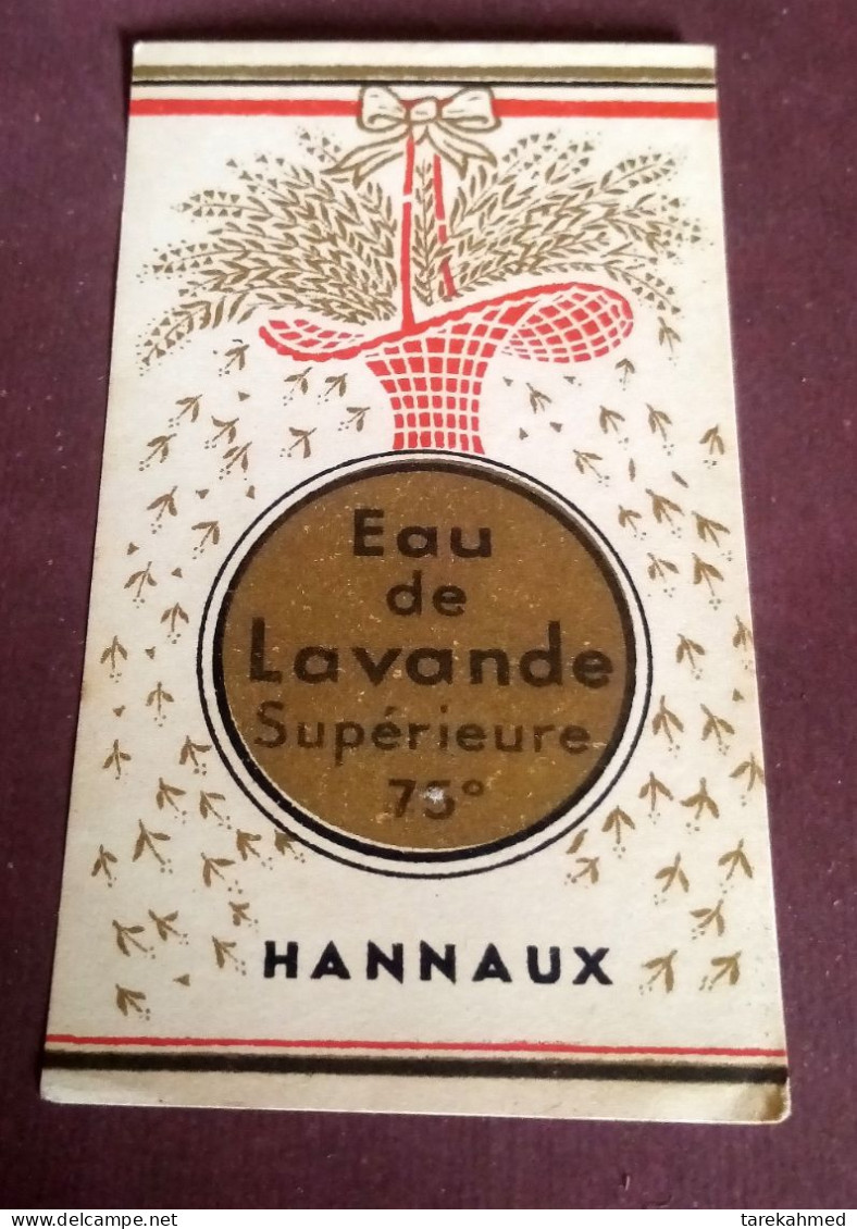 Egypt Kingdom , Rare Vintage Label Of Eau De Lavande Superieure 75 By Hanaux (Paris) , Egypt Agency , Lablfil - Etiquettes