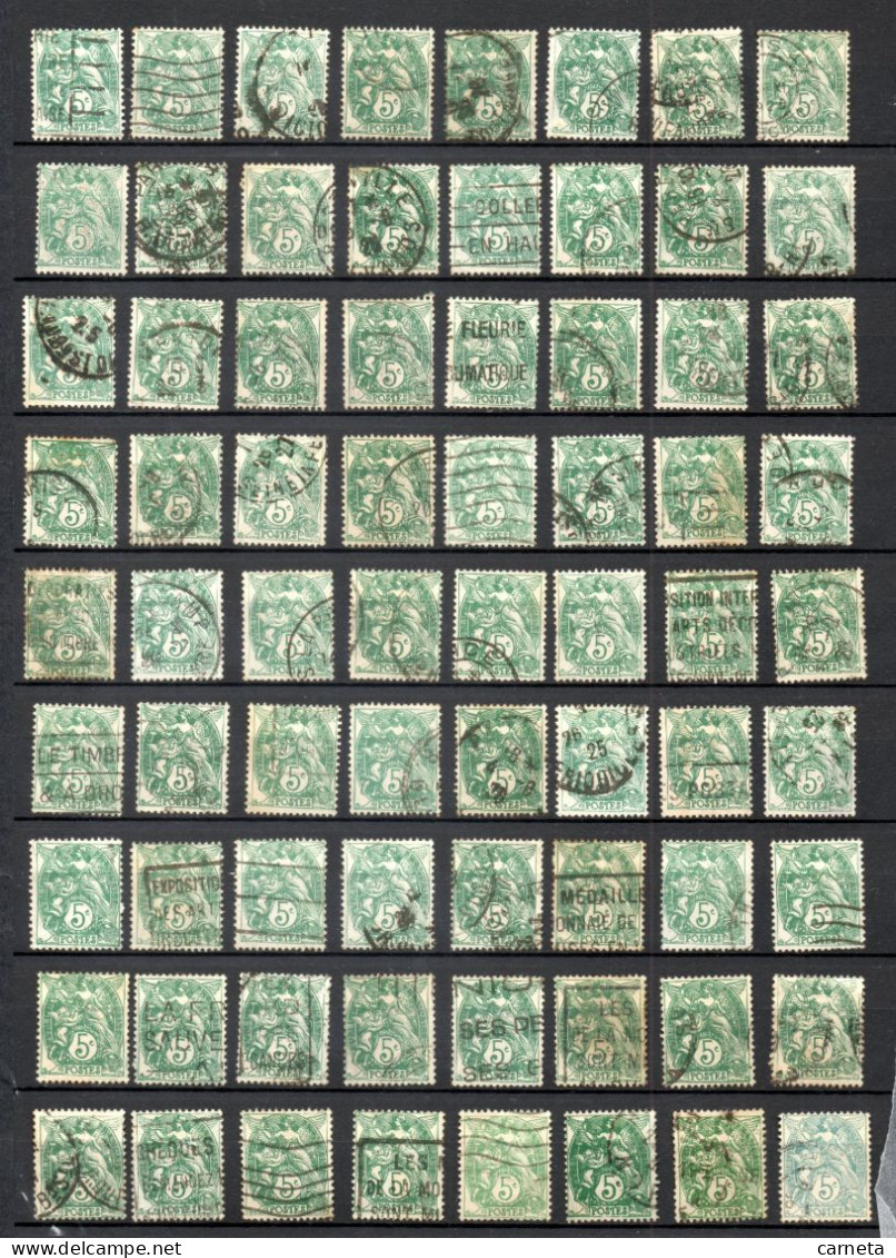 FRANCE   N° 111   LOT DE SOIXANTE DOUZE TIMRES      OBLITERES    COTE 21.60€   TYPE BLANC - 1900-29 Blanc