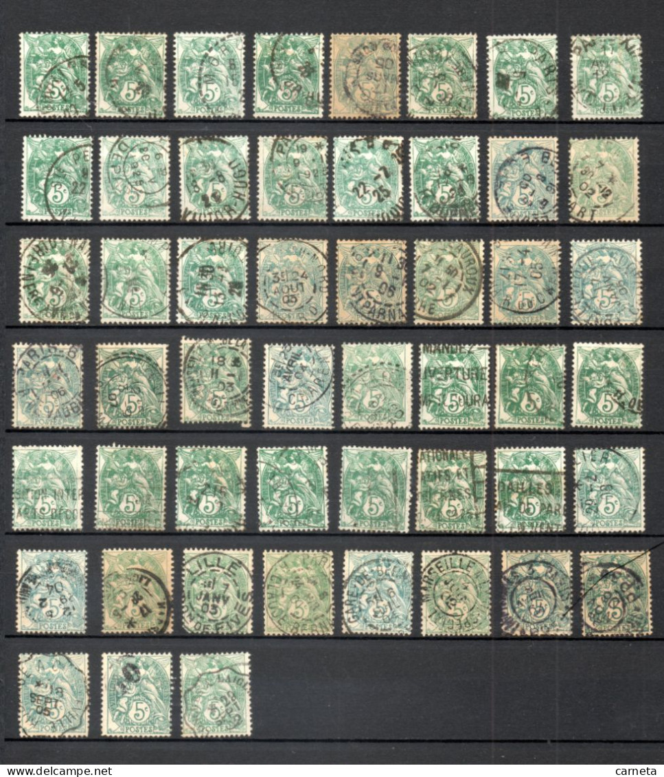 FRANCE   N° 111   LOT DE CINQUANTE ET UN TIMRES      OBLITERES    COTE 15.30€   TYPE BLANC - 1900-29 Blanc