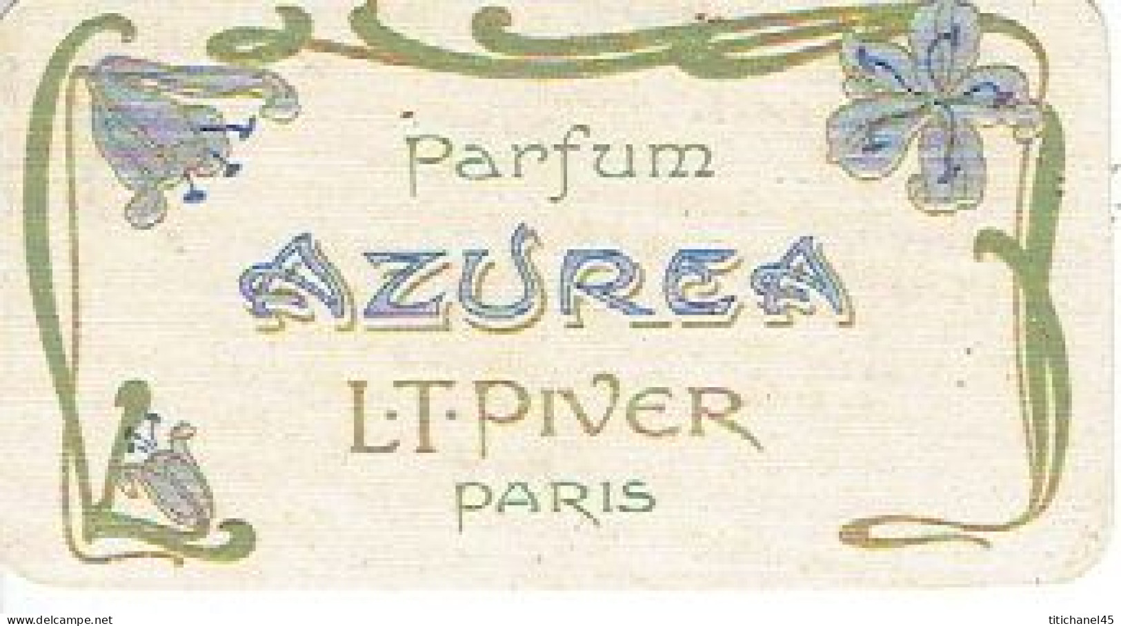 Carte  Parfum AZUREA De L.T. PIVER - Calendrier De 1904 Au Verso - Vintage (until 1960)