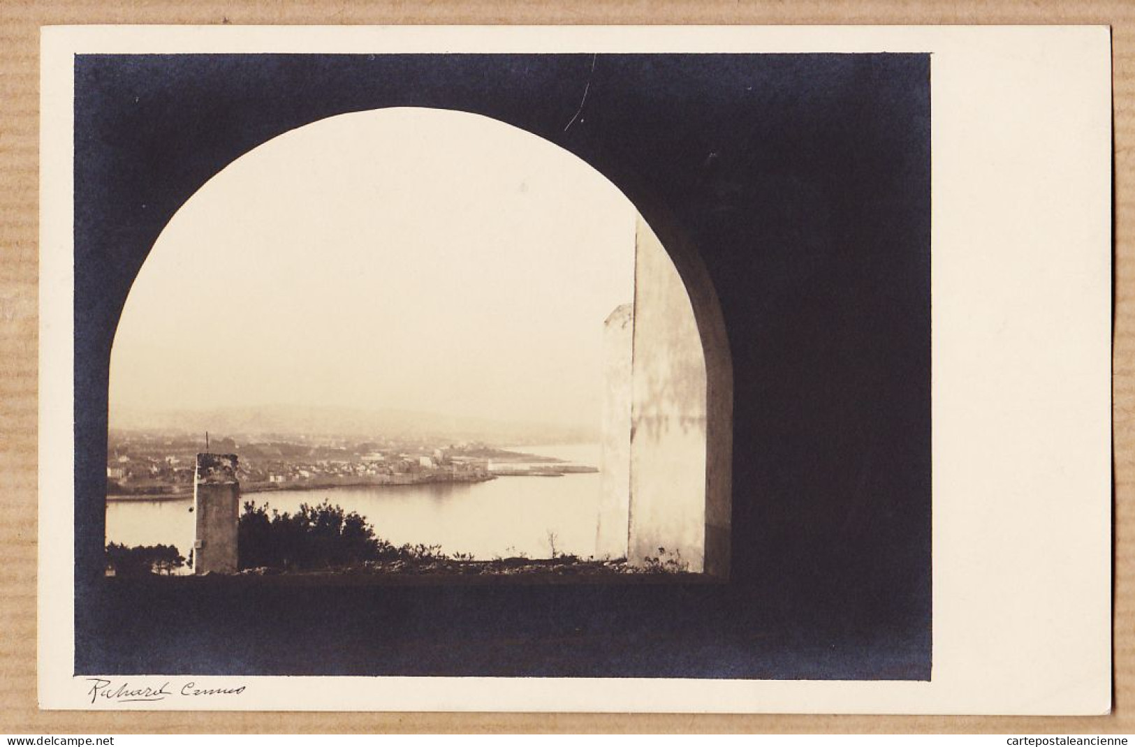 22798 / ♥️ ⭐ ◉ ANTIBES Lisez Richard CAMUS Témoignage RAZ De MAREE Décembre 1924 Carte-Photo écrite De CANNES - Antibes - Les Remparts