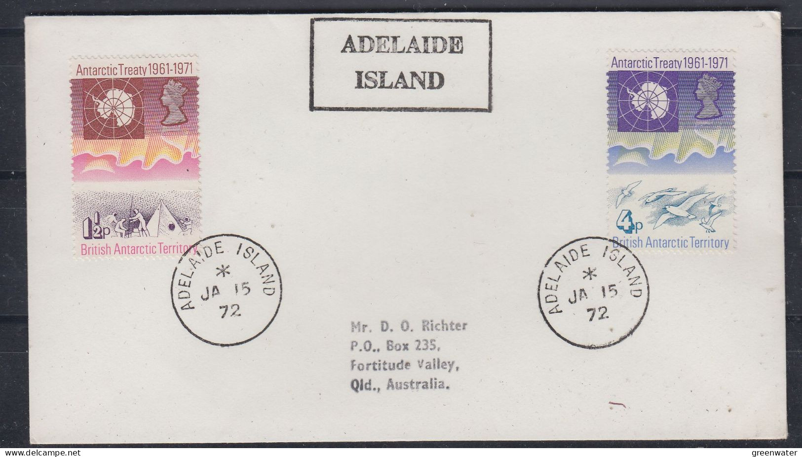 British Antarctic Territory (BAT) Adelaide Island Cover Ca Adelaide Island JA 15 1972 (ZO219) - Brieven En Documenten