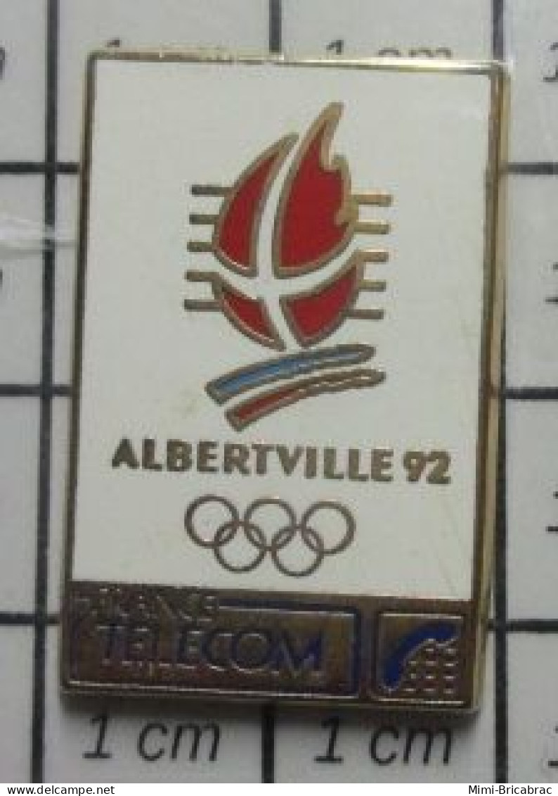 410A Pin's Pins / Beau Et Rare / JEUX OLYMPIQUES / ALBERTVILLE 92 FRANCE TELECOM - Jeux Olympiques