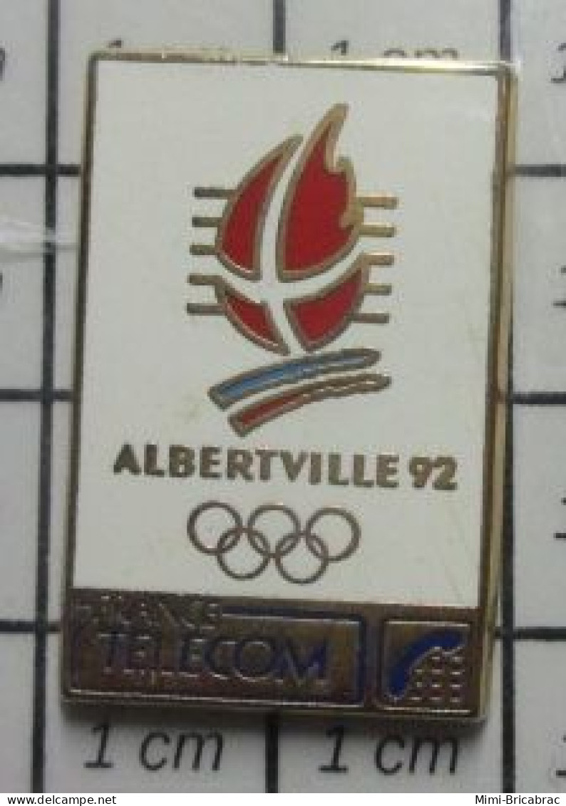 410A Pin's Pins / Beau Et Rare / JEUX OLYMPIQUES / ALBERTVILLE 92 FRANCE TELECOM - Juegos Olímpicos