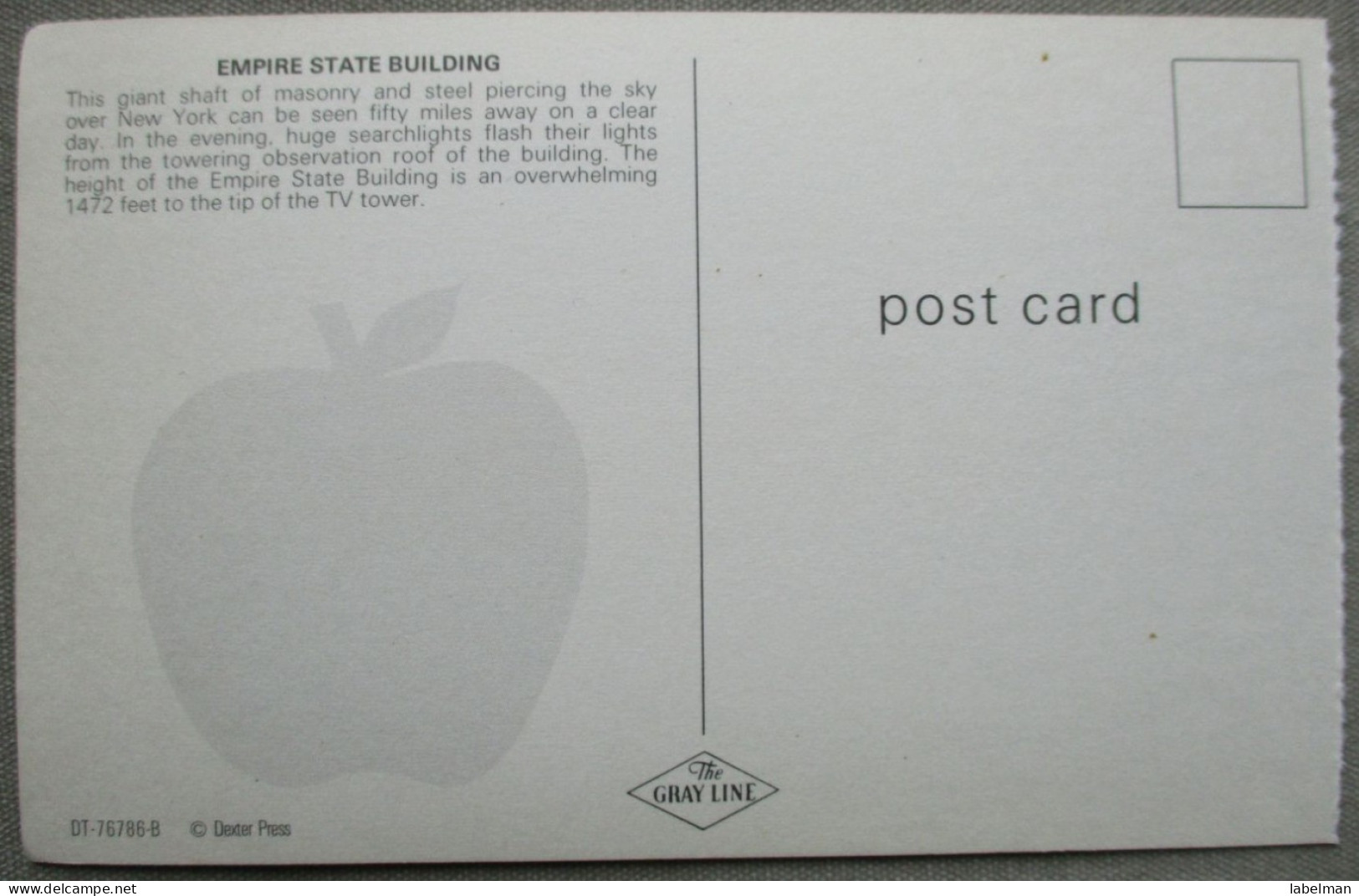 USA UNITED STATES NEW YORK EMPIRE STATE BUILDING KARTE CARD POSTCARD ANSICHTSKARTE CARTOLINA CARTE POSTALE POSTKARTE - Manhattan