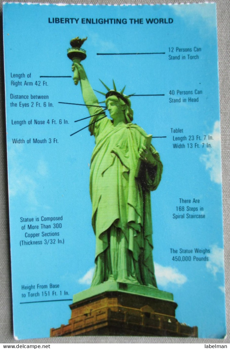 USA UNITED STATES NEW YORK LIBERTY STATUE LADY KARTE CARD POSTCARD ANSICHTSKARTE CARTOLINA CARTE POSTALE POSTKARTE - Manhattan