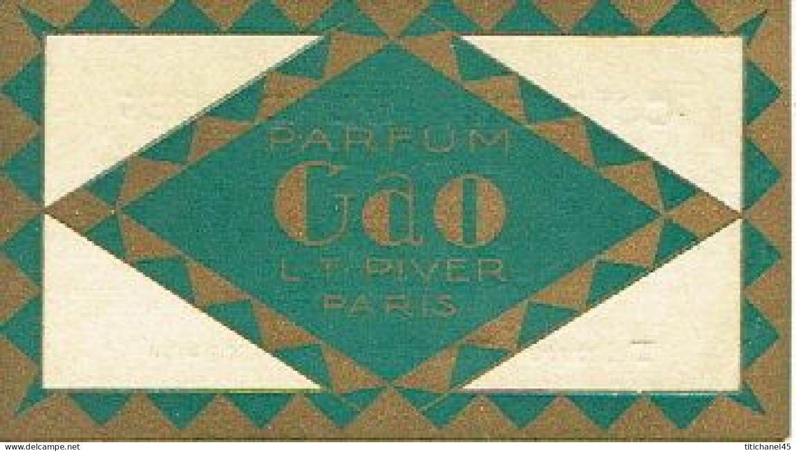 Carte  Parfum GAO De L.T. PIVER - Carte Offerte Par Le Coiffeur SAUMON à PARIS - Profumeria Antica (fino Al 1960)