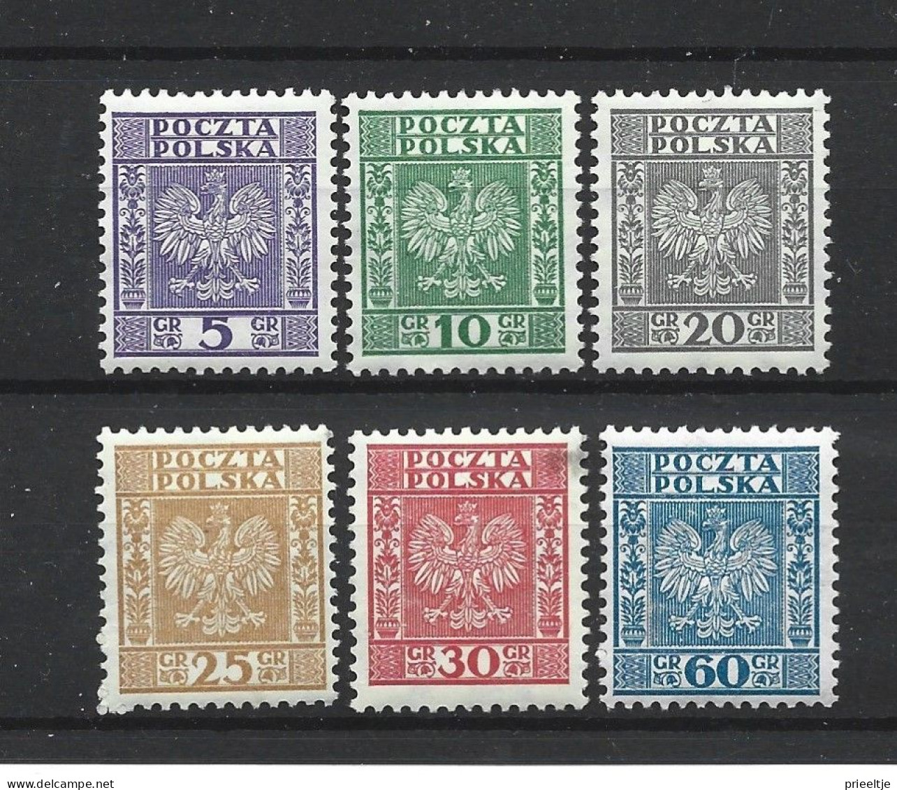 Poland 1932-33 Definitives  Y.T. 356/362  * - Unused Stamps