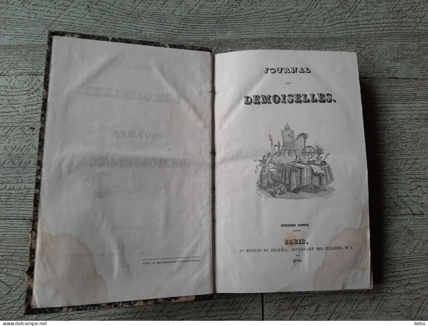 Journal Des Demoiselles 1842 Gravures De Mode Planches Dépliantes Broderie Romans Paris - Mode