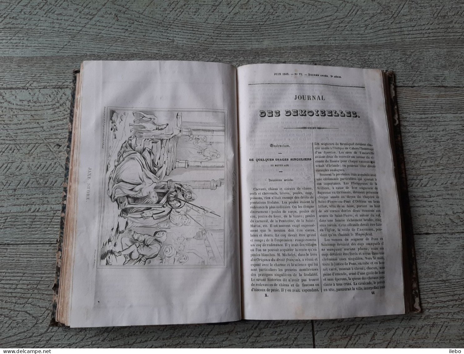 journal des demoiselles 1842 gravures de mode planches dépliantes broderie romans paris