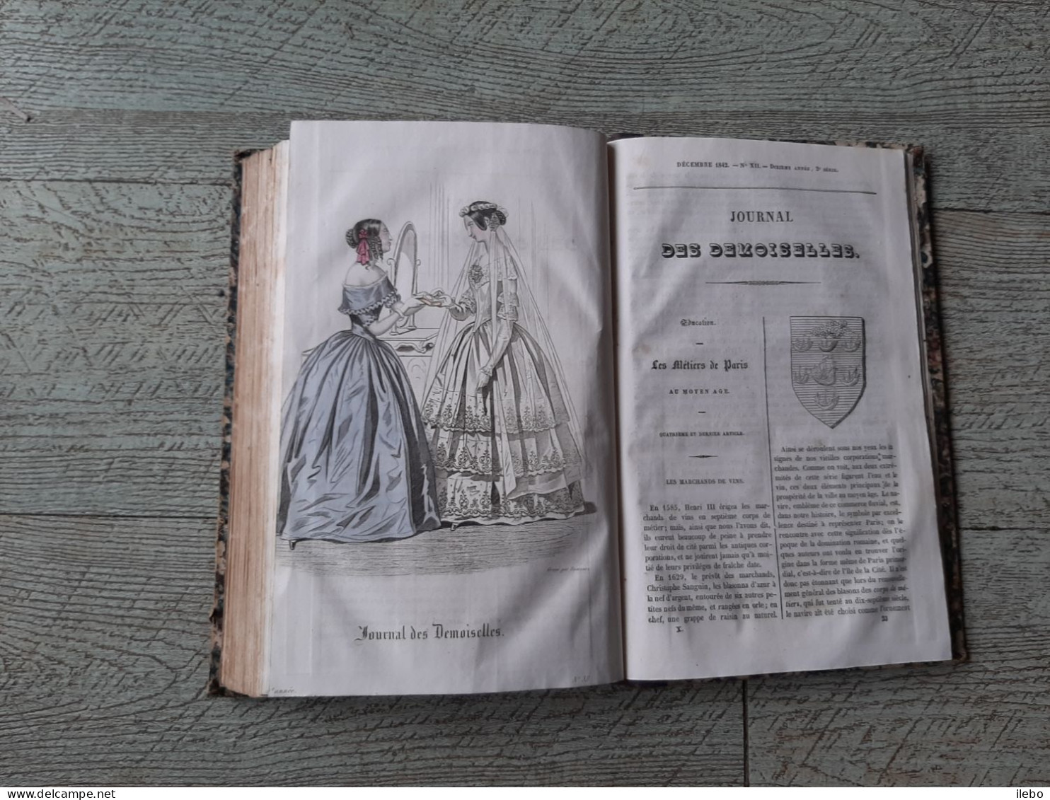 journal des demoiselles 1842 gravures de mode planches dépliantes broderie romans paris
