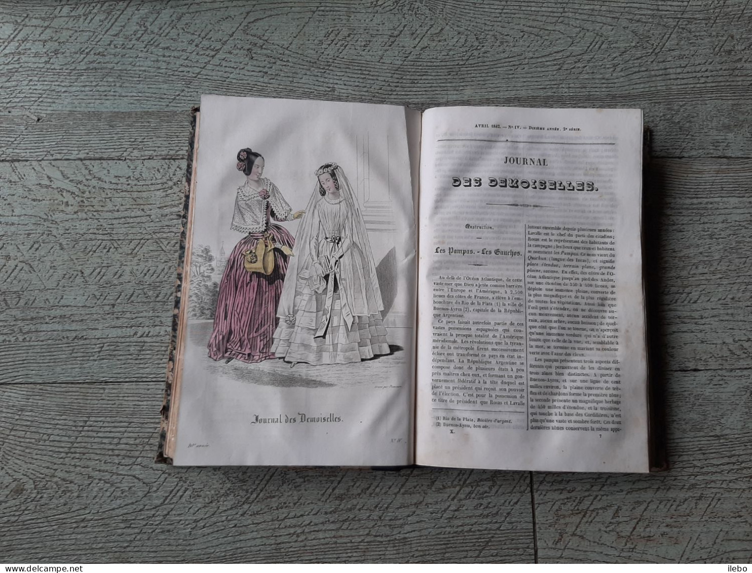 journal des demoiselles 1842 gravures de mode planches dépliantes broderie romans paris